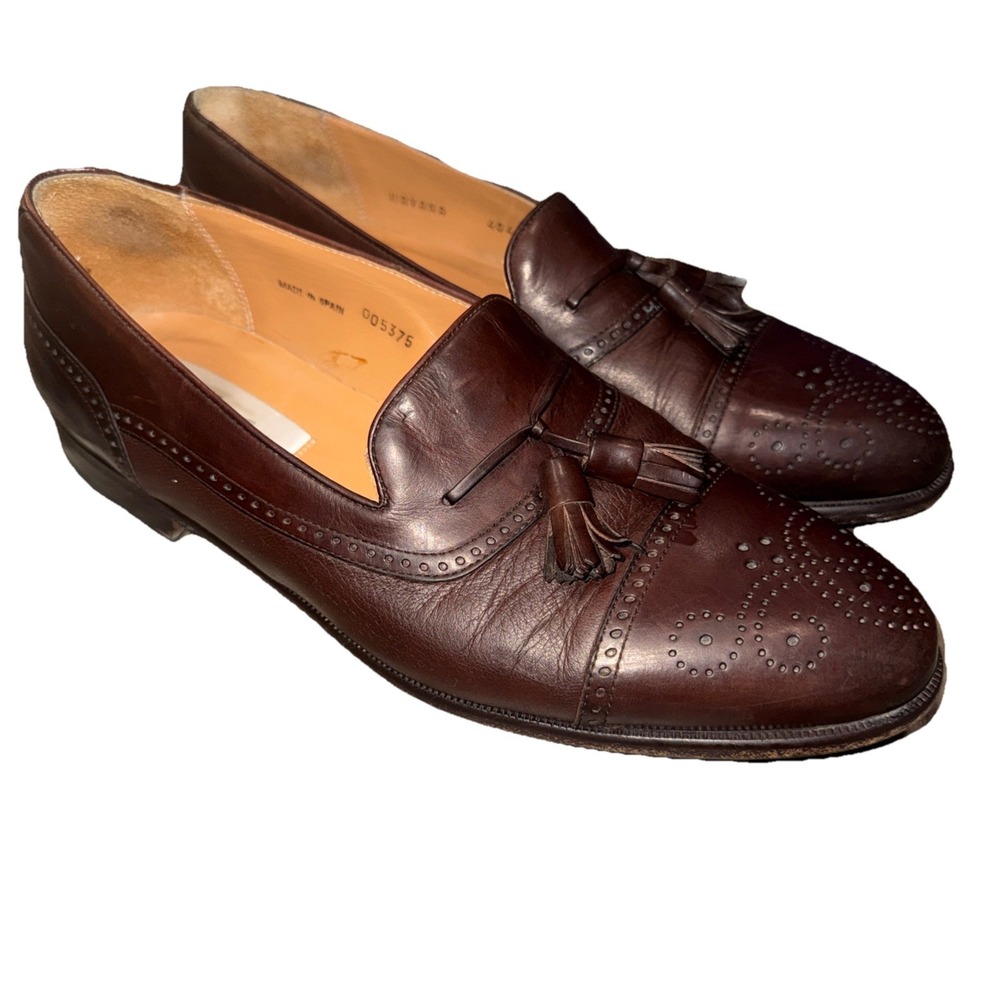 Mezlan Havana Medallion Men's Cap Toe Tassel Dress Shoes Size 11 M Dark Brown